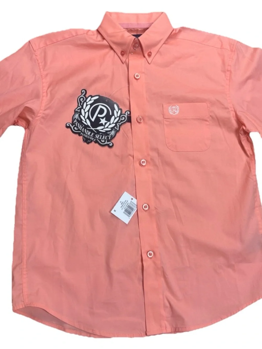 🔥 Panhandle Select Western Button-Down Shirt | Coral | Boys M (10) | NWT 🔥 - Picture 1 of 12